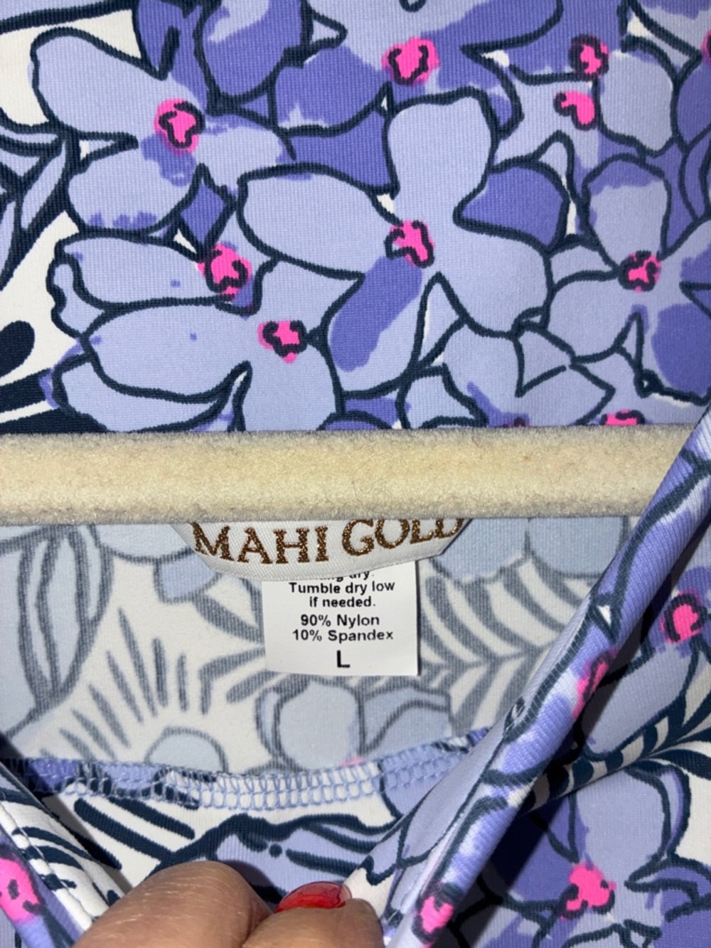 MAHI GOLD Lavender-Blue Floral Sleeveless Shift Dress Sz L - Picture 6 of 12